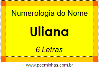 Numerologia do Nome Uliana