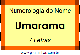 Numerologia do Nome Umarama