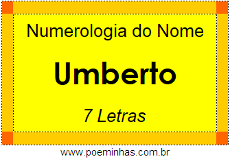 Numerologia do Nome Umberto