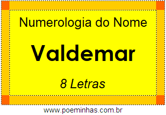 Numerologia do Nome Valdemar