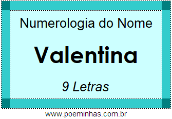 Numerologia do Nome Valentina