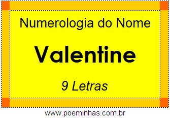 Numerologia do Nome Valentine