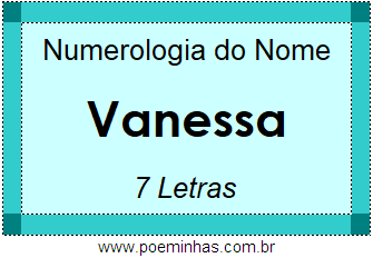 Numerologia do Nome Vanessa