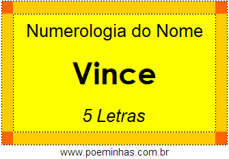 Numerologia do Nome Vince