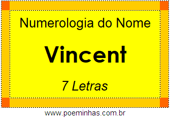 Numerologia do Nome Vincent