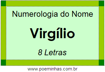 Numerologia do Nome Virgílio