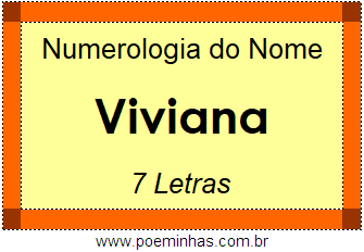 Numerologia do Nome Viviana