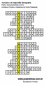 Acróstico Sobre Napoleão Bonaparte no Formato PDF.