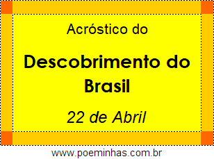 Acróstico Descobrimento do Brasil