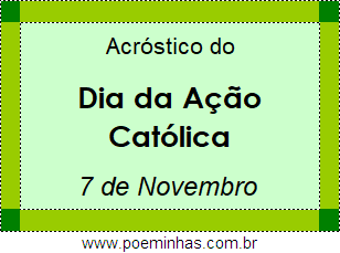 Acróstico Dia da Ação Católica