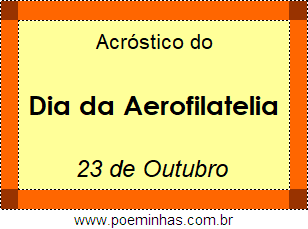 Acróstico Dia da Aerofilatelia