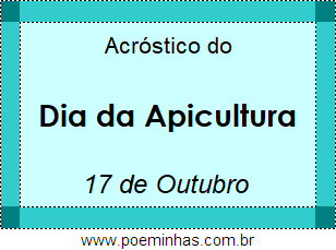 Acróstico Dia da Apicultura