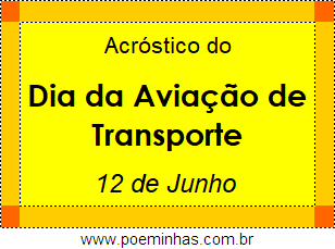 Acróstico Dia da Aviação de Transporte