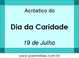 Acróstico Dia da Caridade