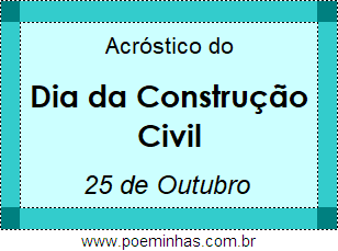 Acróstico Dia da Construção Civil