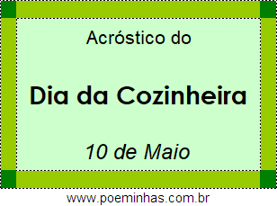 Acróstico Dia da Cozinheira