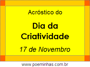 Acróstico Dia da Criatividade