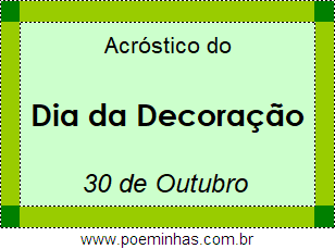 Acróstico Dia da Decoração