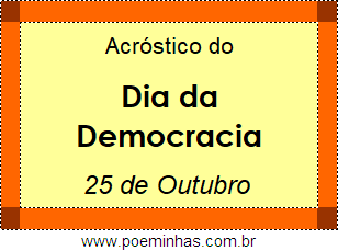 Acróstico Dia da Democracia