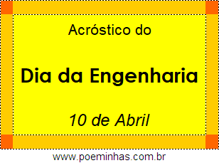 Acróstico Dia da Engenharia