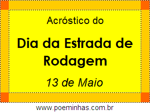 Acróstico Dia da Estrada de Rodagem