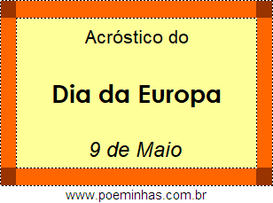 Acróstico Dia da Europa