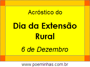 Acróstico Dia da Extensão Rural