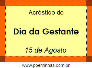 Acróstico Dia da Gestante