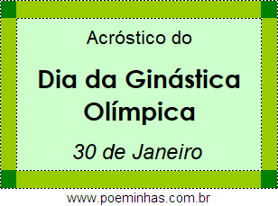 Acróstico Dia da Ginástica Olímpica