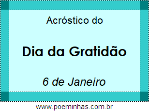 Acróstico Dia da Gratidão