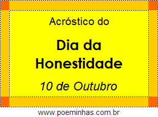 Acróstico Dia da Honestidade