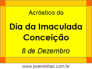 Acróstico Dia da Imaculada Conceição