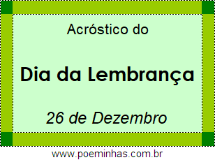 Acróstico Dia da Lembrança