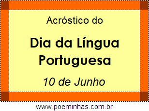 Acróstico Dia da Língua Portuguesa