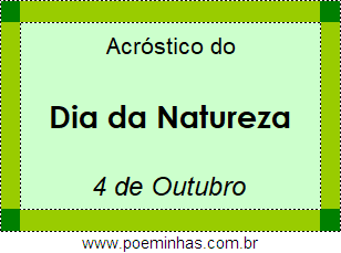 Acróstico Dia da Natureza