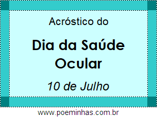 Acróstico Dia da Saúde Ocular