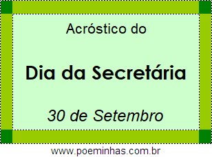 Acróstico Dia da Secretária