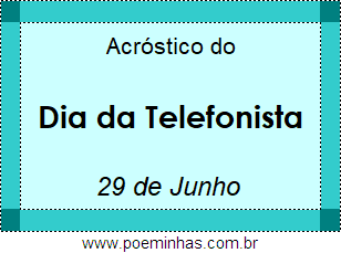 Acróstico Dia da Telefonista