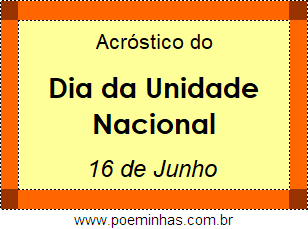 Acróstico Dia da Unidade Nacional