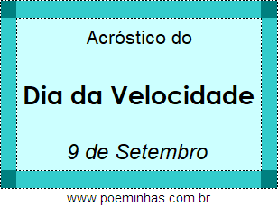 Acróstico Dia da Velocidade