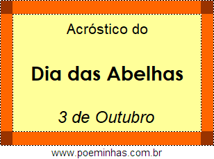 Acróstico Dia das Abelhas