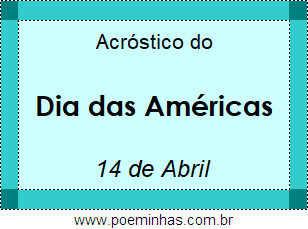 Acróstico Dia das Américas