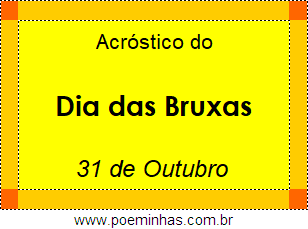 Acróstico Dia das Bruxas