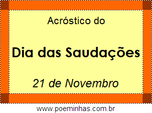 Acróstico Dia das Saudações