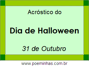 Acróstico Dia de Halloween