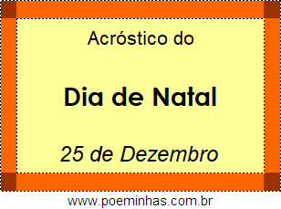 Acróstico Dia de Natal