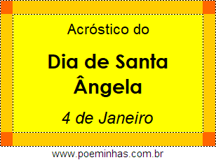 Acróstico Dia de Santa Ângela