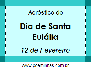 Acróstico Dia de Santa Eulália