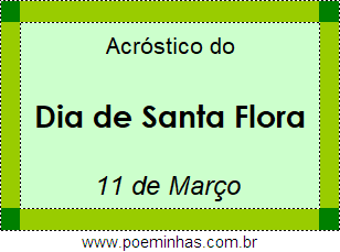 Acróstico Dia de Santa Flora