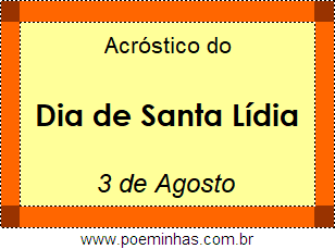 Acróstico Dia de Santa Lídia